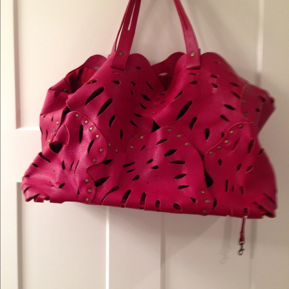 Anthropologie Lucky Penny Cardinal leaf Tote